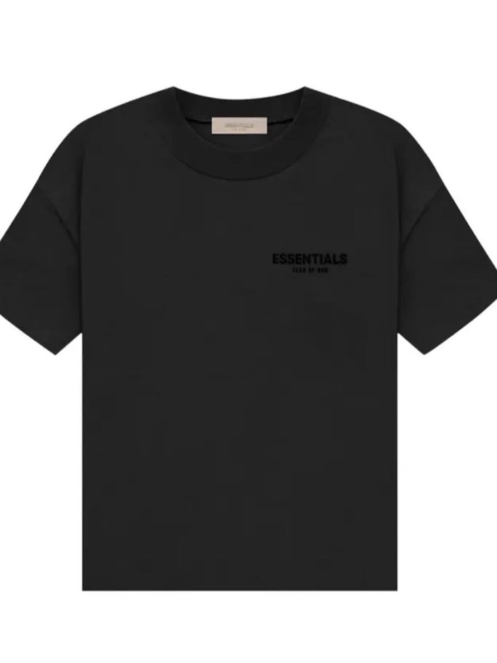 Essentials Black Minimal Logo Crew Tee men’s XL